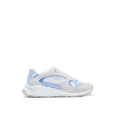 Hugo Boss Mixed-material trainers with logos 50498582 Light Blue