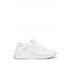 Hugo Boss Mixed-material trainers with logos 50498582 White
