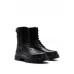 Hugo Boss Leather lace-up boots with branded strap 50498601 Black