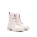 Hugo Boss Leather lace-up boots with branded trim 50498797 White