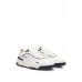 Hugo Boss Basketball-style trainers with leather and decorative reflective mesh 50498892 White