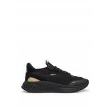Hugo Boss Sock trainers with knitted upper and fishbone sole 50498904 Black