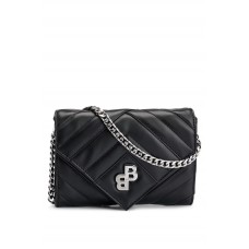 Hugo Boss Quilted clutch bag in faux leather with monogram hardware 50498930 Black