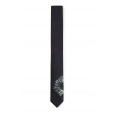 Hugo Boss Cotton-satin tie with placed print 50499209 Light Green