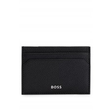 Hugo Boss Brass money clip with card holder in grained leather 50499247 Black