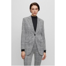 Hugo Boss Slim-fit checked jacket in stretch fabric 50500089 Patterned