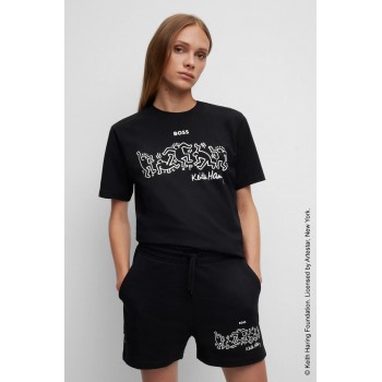 Hugo Boss BOSS x Keith Haring T-shirt with special logo artwork 50505418 Black
