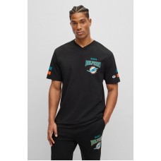 Hugo Boss BOSS x NFL cotton-blend T-shirt with collaborative branding 50507623 Dolphins